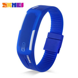 Kecil LED Digital Wrist Watch EL Backlight Dengan Softable PU Band