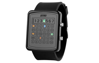 EL Backlight LED Digital Watch, Kalkulator Dial Jam Cermin