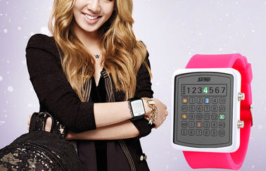 EL Backlight LED Digital Watch, Kalkulator Dial Jam Cermin