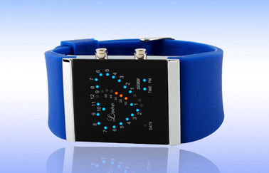 Gadis LED Digital Wrist Watch, Biru Silicone Strap Jam Elektronik