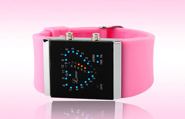 Gadis LED Digital Wrist Watch, Biru Silicone Strap Jam Elektronik