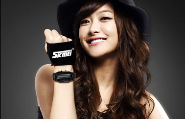 Unisex 3D LED Watch Disesuaikan Hitam Alloy Digital Wrist Watch