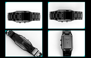 Unisex 3D LED Watch Disesuaikan Hitam Alloy Digital Wrist Watch