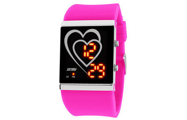LED Digital Jam tangan Hati Style Pasangan EL Backlight Cermin Perhiasan