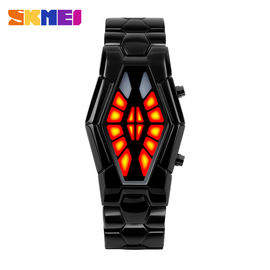 Hot Red Light Metal Strap Watch, Pria Bisnis Wrist Watch SKMEI