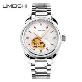 Klasik Mens Sport Watches Logam Strap 24 Jam Hari Tanggal Analog Otomatis