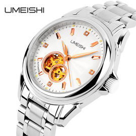 Klasik Mens Sport Watches Logam Strap 24 Jam Hari Tanggal Analog Otomatis