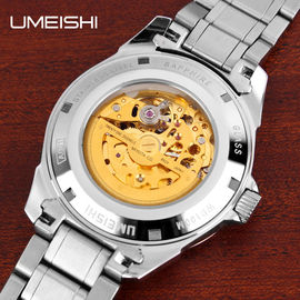 Klasik Mens Sport Watches Logam Strap 24 Jam Hari Tanggal Analog Otomatis