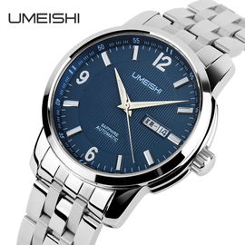 Blue Face Logam Strap Watch Dengan Tanggal Minggu Stainless steeel