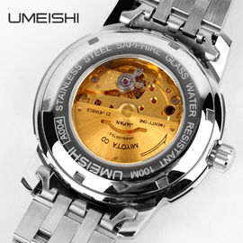 Blue Face Logam Strap Watch Dengan Tanggal Minggu Stainless steeel