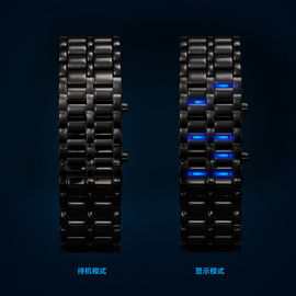 Kustom Logam Band Perhiasan Iron Samurai Biru Led Gelang Perhiasan Untuk Pria