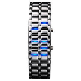 Kustom Logam Band Perhiasan Iron Samurai Biru Led Gelang Perhiasan Untuk Pria