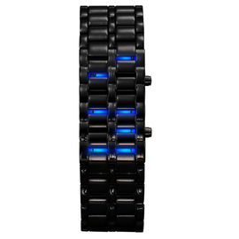Kustom Logam Band Perhiasan Iron Samurai Biru Led Gelang Perhiasan Untuk Pria
