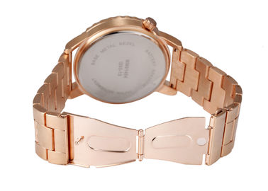 Strap Jam emas Digital Quartz Alloy Logam Dengan Harian Alarm / Chime Per Jam