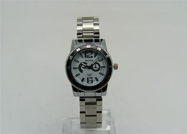 tali stainless steel Logam Strap Watch dengan bezel dan disc palsu