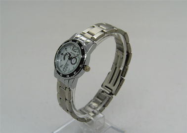 tali stainless steel Logam Strap Watch dengan bezel dan disc palsu