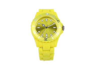 Kuning Analog Jepang Gerakan Plastik Wanita Quartz Wrist Watch Dengan PC Strap