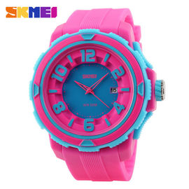 Luar ruangan Sport Colorful Plastik Quartz Perhiasan 3 ATM Rose Red Untuk Gadis