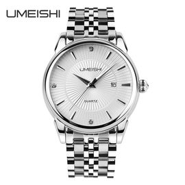 Emas Perak Stainless Steel Bisnis Wrist Watch, Jam Bisnis Waterproof Pria Vogue