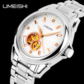 High end Stainless Steel Quartz Perhiasan 5 ATM Disesuaikan Kalender Jam tangan untuk pengusaha