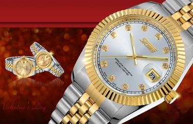 Pasangan terpanas Vogue Emas Stainless Steel Quartz Watches Movts Jepang Dengan Hadiah Terbaik Packing