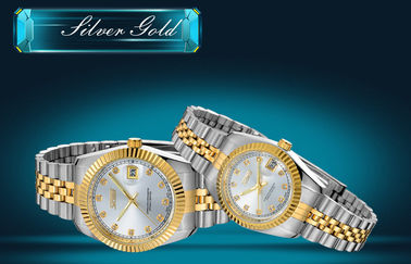 Pasangan terpanas Vogue Emas Stainless Steel Quartz Watches Movts Jepang Dengan Hadiah Terbaik Packing