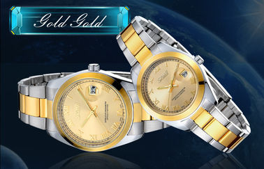 Waterproof Pria Dan Wanita Quartz Jam Stainless Steel Untuk Anniversary