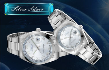 Waterproof Pria Dan Wanita Quartz Jam Stainless Steel Untuk Anniversary