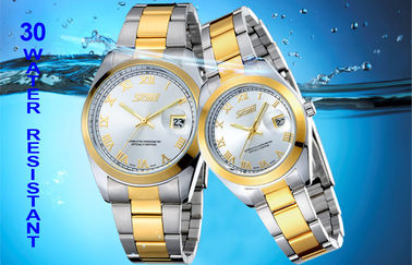 Waterproof Pria Dan Wanita Quartz Jam Stainless Steel Untuk Anniversary