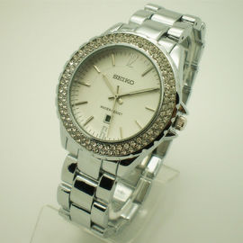 Stainless Steel kuarsa jam tangan untuk wanita, womens jam tangan dengan diamond