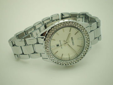 Stainless Steel kuarsa jam tangan untuk wanita, womens jam tangan dengan diamond