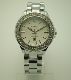 Stainless Steel kuarsa jam tangan untuk wanita, womens jam tangan dengan diamond