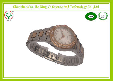 Mode Perak Jepang Gerakan Quartz Watch, Stainless Wrist Watches Baja