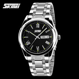 Perak Baja Quartz Perhiasan Jepang Gerakan Stainless, Pria Wrist Watch