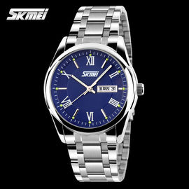 Perak Baja Quartz Perhiasan Jepang Gerakan Stainless, Pria Wrist Watch