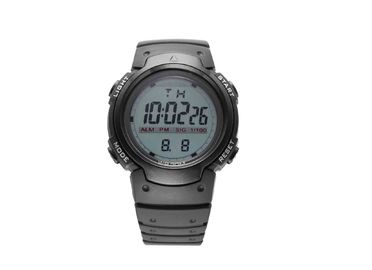 PU Kasus Anti - kejutan Hitam LCD Waterproof Sport Perhiasan / Mens Wrist Watch