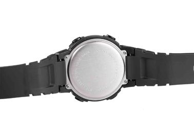 PU Kasus Anti - kejutan Hitam LCD Waterproof Sport Perhiasan / Mens Wrist Watch