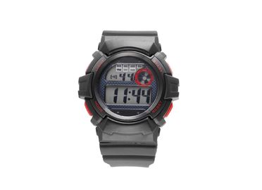 Hitam Jepang Gerakan LCD Waterproof Sport Watch Dengan EL Backlight / ABS Case