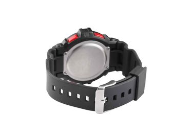 Hitam Jepang Gerakan LCD Waterproof Sport Watch Dengan EL Backlight / ABS Case