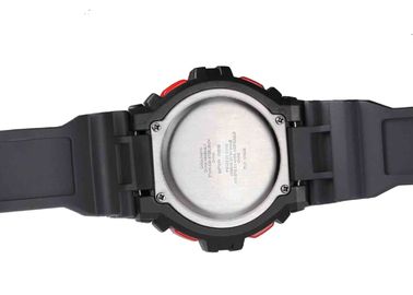 Hitam Jepang Gerakan LCD Waterproof Sport Watch Dengan EL Backlight / ABS Case
