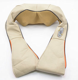 Beige / Brown / Oranye Leher Bahu pijat, Shiatsu PU Efektif menguleni Pijat