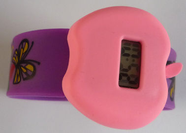 Apple Wristband Watches Kasus Purple Slap Bracelet Silicone dengan Gerakan Quartz Precise