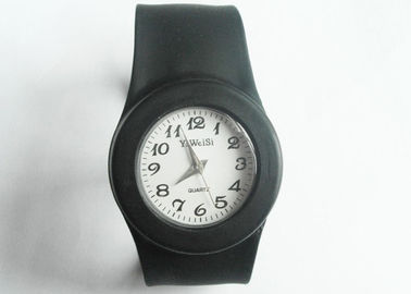 230 * 20 * 2mm Wristband Watches Silicone hitam Slap OEM dengan Logo Embossed
