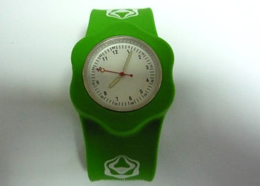 Jam gelang OEM Empat Printing Warna berlian imitasi Slap silikon untuk Pemuda