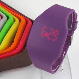 Mens kuning / Womens Olahraga Silicone Wristband Digital LED Layar Sentuh