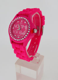 Remaja Roses Red Silicone Wristband Perhiasan Bulat Wajah Promosi Perhiasan Untuk Girls