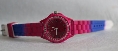 Remaja Roses Red Silicone Wristband Perhiasan Bulat Wajah Promosi Perhiasan Untuk Girls