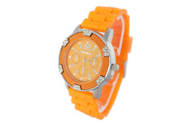 Wheel Shape Silicone Wristband Perhiasan 3 ATM shockproof Gadis Watches