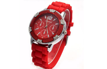 Wheel Shape Silicone Wristband Perhiasan 3 ATM shockproof Gadis Watches