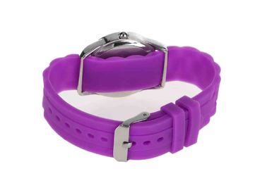 Jam tangan gelang silikon jelly Diamond Lady tahan air, tali Pink Hermosa